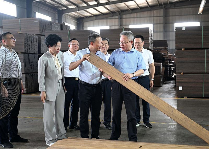 省委书记沈晓明莅临桃花江竹材考察调研